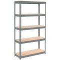 Global Equipment Extra Heavy Duty Shelving 48"W x 18"D x 72"H With 5 Shelves, Wood Deck, Gry 717148
